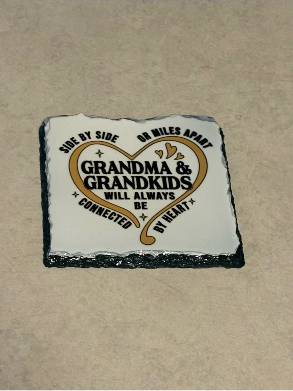 Grandma & Grandkids sublimated Plaque - White and Gold Accent - Picture 2 of 2